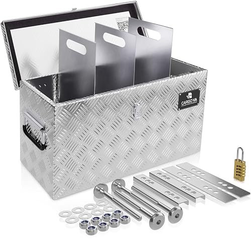 CargoVA - Wasserfeste Deichselbox - Mit Befestigung & Vorhängeschloss - Abschließbare Anhängerbox [70x25x30CM] - Transportbox