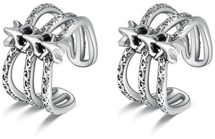 Gothic Ohrklemme Silber 925 Ohrklemme Gothic Ear Cuffs Gothic Totenkopf Schmuck Geschenke Damen Herren