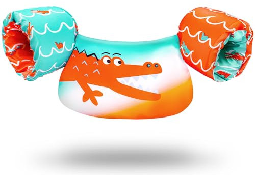 OSHYLE Chaleco Flotador De Natación para Niños Pequeños,Alas de natación para niños,Manguitos de flotación,Manguitos de natación para niños,Chaleco de natación (Crocodile)