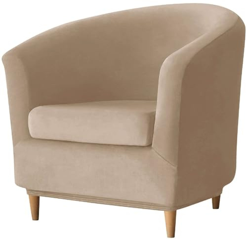 ZRCYXDW 2 Pièce Housse De Fauteuil Cabriolet Chesterfield, Velours Housse De Fauteuil Club avec Housse De Coussin Antidérapant Housse De Canapé Tub Chair pour Hôtel-Chameau-2 pièce