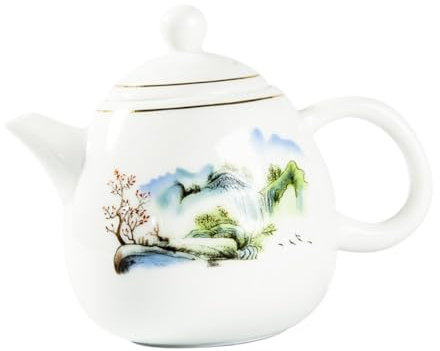 LIFKOME Teiera in Porcellana Con Accenti Dorati Per Uso Quotidiano E Decorazione
