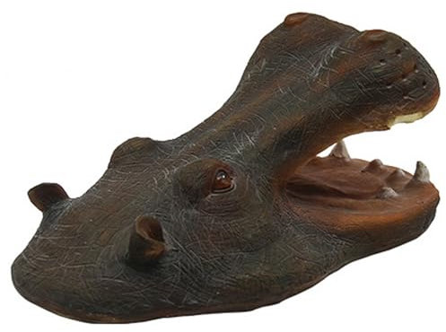 Wedhapy Nilpferd Dekor Teich Schwimmender Nilpferd Kopf 29 cm Entenabschreckung Für Pools Lebensechte Nilpferd Statue Künstliches Nilpferd Schwimmbecken Tierornament Typ 1