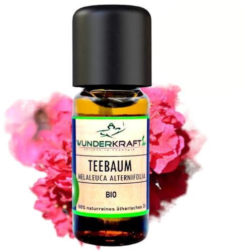 BIO Teebaumöl - 100% naturreines ätherisches bio Öl von WUNDERKRAFT.BIO, Aromatherapie & Diffuser geeignet, Aromaöl, Duftöl (10ml, Teebaumöl Bio)