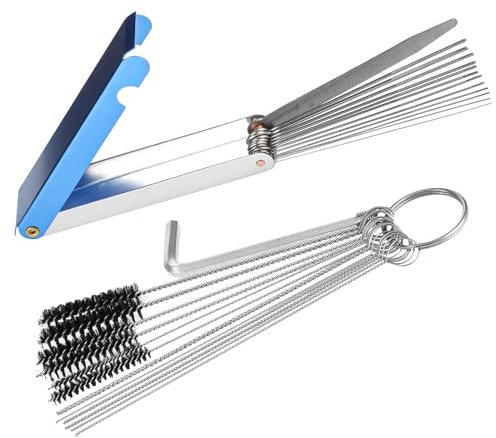 cobee Lot de 13 nettoyeurs de carburateurs de carbone + 6 brosses en nylon + 6 aiguilles de nettoyage + 1 clé d'accélérateur pour moto, VTT, cyclomoteur, soudeur, carburateur, tronçonneuse