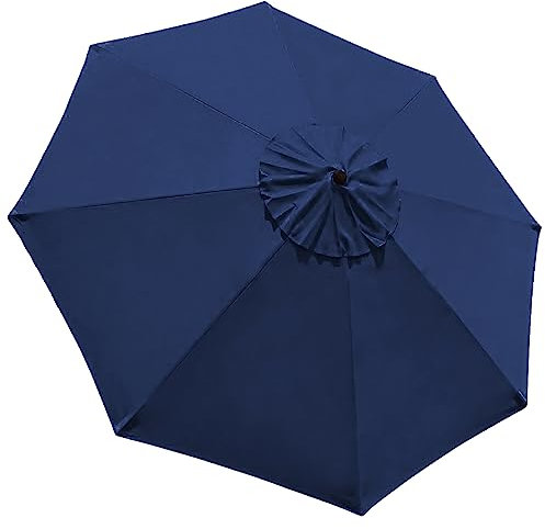 EliteShade USA – Housses de rechange à 8 baleines pour parasol de marché et de terrasse (auvent uniquement) (bleu marine-47)