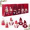 ZIGefofo 6 Stück Christbaumschmuck Wichtel Figuren Anhänger Kleine Weihnachtswichtel aus Holz Weihnachtsbaum Deko Wichtel Baumschmuck Weihnachten Set in Geschenkbox Rot Geschenkanhänger