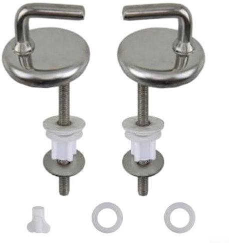 QOXEZY Cuvette WC en acier inoxydable avec charnière de l'abattant - Fermeture silencieuse - Accessoires complets fournis