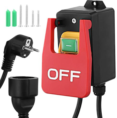 QWORK® Interrupteur Monophasé 220 V, Interrupteur à tension zéro, pour éteindre rapidement la table de fraisage, 16 A