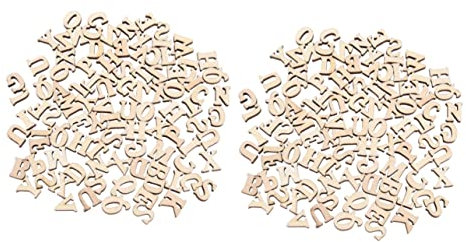 VILLCASE 200 Stück Holzbuchstaben Als Dekoration Für Den Tisch DIY Bastelbedarf Mini Sammelalbum Hochzeitstisch Streupuzzles Für Buchstabenverzierungen Mini Deko Leere Puzzles Zum