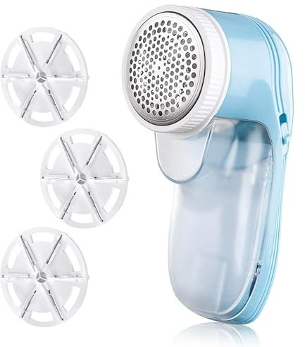 Tiptop Home Elektrischer Fusselentferner Stoffrasierer, USB Wiederaufladbarer Bommelentferner für Kleidung, Teppich (3 Klingen enthalten)