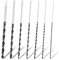 Bubuny Juego de Brocas para Madera 300mm Largo,7 Piezas Broca Madera Larg,Broca de Barrena,Diámetro 4/5/6/7/8/10/12 mm, Taladro de Barrena Estable, Preciso y Resistente a Roturas