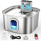 Papettly Fuente de agua inalámbrica para gatos, fuente de agua para gatos de 4000 mAh, funciona con pilas, fuente de acero inoxidable de 3.2 L con sensor de movimiento, sistema de filtración doble, 2