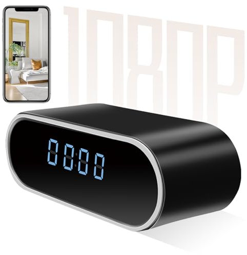 KAGMY Hidden Spy Camera Clock,1080P WiFi Hidden Spy Clock Camera with Night Vision/Motion Detection/Loop Recording, Wireless Security Nanny Cam Surveillance Camera for Home and Office