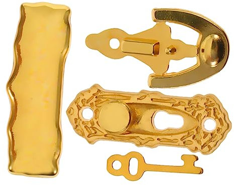 ifundom 1/12 Scale Miniature Door Hardware Set Lock Key Doorplate Knocker for Dollhouse Decorations