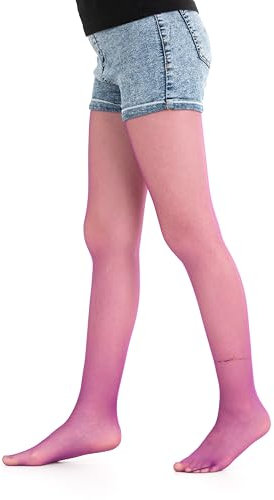 Gi&Gi Collant Bambina, collant bimba colorate nero bianco beige rosso... Calze Lunghe in Maglia Fine, Rosa Chiaro (IT, Età, 10 anni, 12 anni, Regular, Viola Scuro)