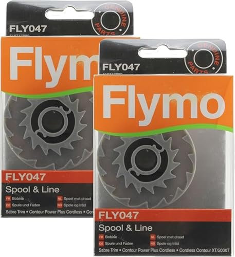 Masterpart Trimmer Spool & Line Pack Of 2 To Fit Flymo Sabre Trim, Contour Power Plus Cordless, Contour XT, Contour 500XT, Contour Cordless 24V, Contour 20V Li Trimmers FLY047, 599431990