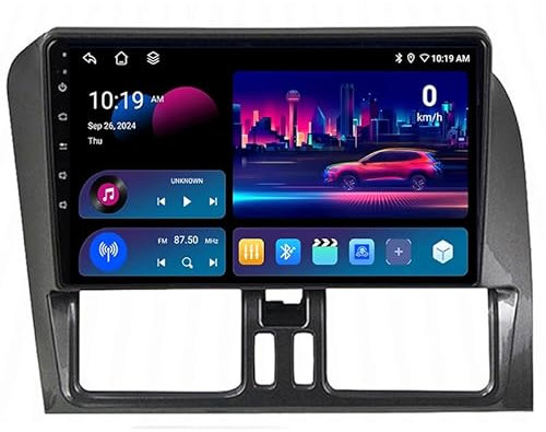 9 Zoll Android 14 Auto Stereo Für Volvo XC60 2008-2017 Plug and Play Multi-Touchscreen GPS Navigation Unterstützt WiFi/USB/Spiegel Link/Rückfahrkamera/Lenkradsteuerung Player
