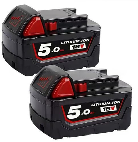 Cortadora motosierra martillo eléctrico taladro eléctrico herramienta eléctrica 12000mAh batería recargable 18V. Compatible con Milwaukee M18 XC Rojo Batería de litio M18B5 48-11-1860 48-11-1850(5000m