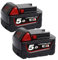 Cortadora motosierra martillo eléctrico taladro eléctrico herramienta eléctrica 12000mAh batería recargable 18V. Compatible con Milwaukee M18 XC Rojo Batería de litio M18B5 48-11-1860 48-11-1850(5000m