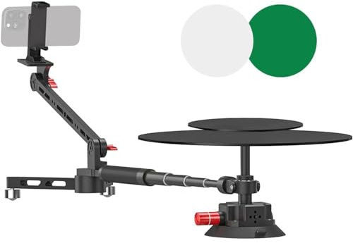 Cámara giratoria de 360 grados para vlogging y fotografía, plataforma giratoria portátil para desembalar, alimentos, joyas y comerciales