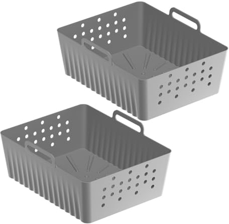 FACAIIO Silikon-Luftfritteusen-Einsatz, nicht perforierter Korb, gleichmäßiges Kochen, für Tefal ActiFry SL400 und SL401, 2 Stück, für Schwarz oder Grau
