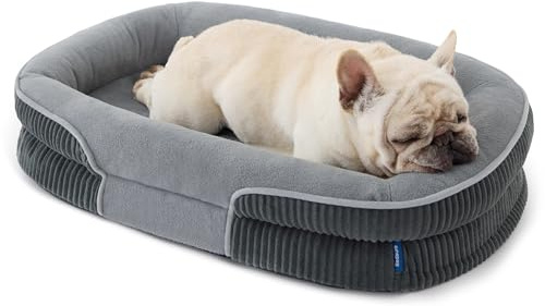 BEDSURE orthopädisches Hundebett mittelgroße Hunde, 76x51x16.5cm, grau
