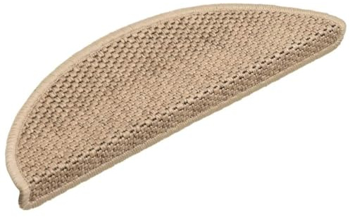 Hoopleep Stufenmatten Selbstklebend Sisal-Optik, 30 Stück 56x17x3cm Sand, rutschfeste Treppen-Teppich Läufer für Holz-Treppe im Innenbereich