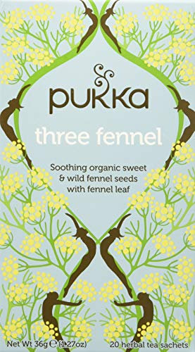 Pukka Tisane, Three Fennel, Tisana ai Tre Tipi di Finocchio, Senza Caffeina, 100% Biologico, Ingredienti Selezionati in Modo Etico, Perfetta per La Digestione, 20 Filtri