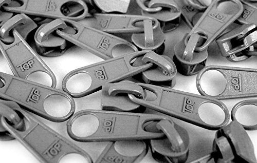 Schnoschi 15 Zipper Mittelgrau passend für endlos Reißverschluss mit 3 mm Laufschiene