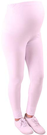M.M.C. Leggings de Grossesse Confortables pour Le Quotidien et Le Sport pour Femmes Enceintes - Blanc - XL