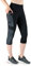 Variosports Sport Capri 3/4 mit 3 Seitentaschen für Handy, Schlüssel, Kreditkarte und Co. Fitness Sport Tights Schwarz Muster Yoga Hose Sporthose Jogging High Waist. Grey-Black-XS