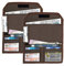 DAHSHA Lot de 2 porte-documents de voiture à deux roues – Portefeuille de rangement pour carte d'immatriculation et carte d'assurance, permis de conduire, livre télécommandé, PUC- marron