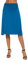 EXCHIC Damen Sommer Hohe Taille A-Linie Knielang Rock Elegant Elastisch Midi Yoga Röcke (M, Stahlblau)