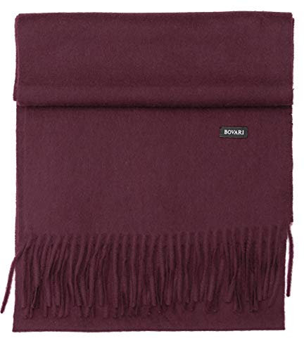 Bovari Kaschmir Schal Damen – 100% Kaschmir/Cashmere – Premium Qualität – 180 x 31 cm - viele Farben (Windsor Red (Rot))
