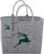 Witzgall Filz Trachtentasche 3553/56/46H mit Handytasche H38x20x30cm gestickten Hirsch Grün