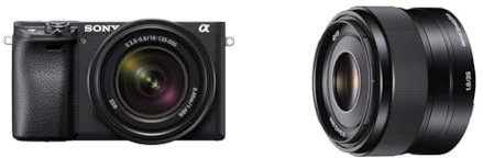 Sony Alpha 6400 | APS-C Spiegellose Kamera mit Sony 16-50mm f/3.5-5.6 Power-Zoom-Objektiv & SEL-35F18 Standard-Objektiv (Festbrennweite, 35 mm, F1.8, APS-C, E-Mount) schwarz