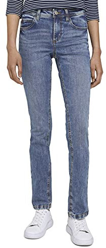 TOM TAILOR Damen 1008119 Alexa Straight Jeans, 10125 - Random Bleached Blue Denim, 34W / 30L EU