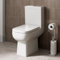 Affine® Amelie Modern Bathroom Cloakroom Close Coupled Rimless Toilet Short Projection WC Toilets Soft Close Seat Dual Flush Cistern Square Pan, White Gloss