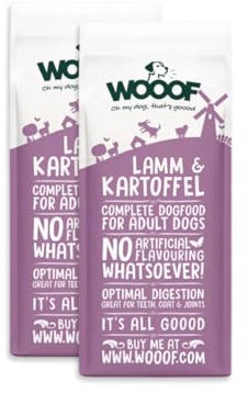 WOOOF Lamm und Kartoffel 36kg kaltgepresstes, getreidefreies und hypoallergenes Hundefutter | Trockenfutter Weizenglutenfrei, hoher Fleischanteil