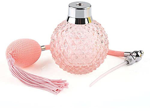 YUNHOME Botella De Perfume Vacía Perfume Recargable Frascos para Perfume Vintage Crystal Perfume Bottle Rosa Largo Atomizador Atomizador Retellable Vidrio 100Ml-100Ml_Rosa