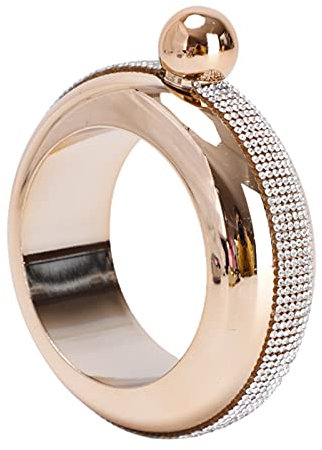 JUCAI 100ML/3.5OZ Bracelet Flask Bangle Wine Pot Bracelet Portable Wine Pot, Hip Flask for Women Rose Gold