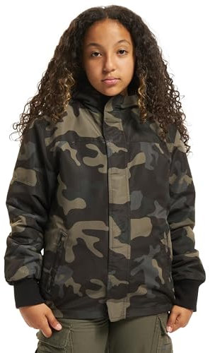 Brandit Kids Frontzip Windbreaker, Unisex Kids, darkcamo, 122/128