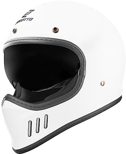 Bogotto FF980 Caferacer Cross Helm, weiß matt, L