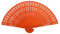 Tiuimk Éventail chinois japonais en bois sculpté antique pliable pour femme, fête de mariage, décoration d'intérieur, orange