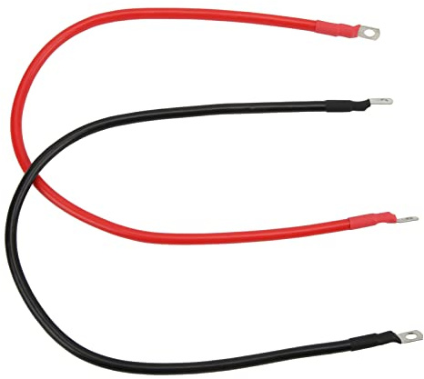 2 Stück Autobatterie Kabel, 50cm/19.7 Zoll Rot Schwarz 8 AWG Batteriekabel, PVC Wasserdicht Wechselrichter Starthilfekabel Verbindungskabel Massekabel mit M10 Ringklemmen Kupferdraht für Auto Boot