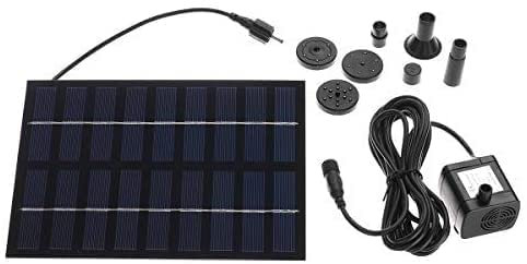 Pompe de fontaine solaire, TOTMOX Kit de pompe d'arrosage de jardin de piscine de panneau solaire 200L/H 7V, 1.2W