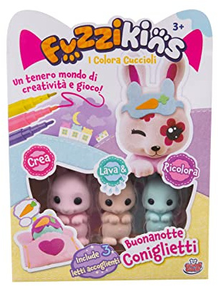 Grandi Giochi Fuzzikins I Colora, Gute Nacht Hasen, Welpen zum Ausmalen, Waschen und Färben-FUZ00005, FUZ00005