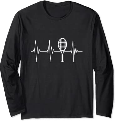 Tennis Heartbeat Pulse Love Tennisspieler Raquet Pulse Line Langarmshirt