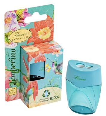 Pigna, Blister 1 temperino NATURE FLOWERS, 2 fori, con serbatoio, confezione singola
