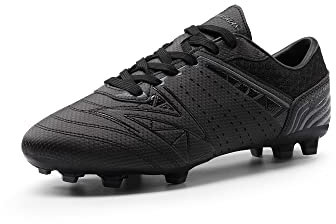 DREAM PAIRS Herren Fußballschuhe Jugen Trainingsschuhe Professionelle Stollen Spikes Cleats Outdoor Sport Football Schuhe,Size 41,SCHWARZ/DUNKELGRAU,160859-M-E
